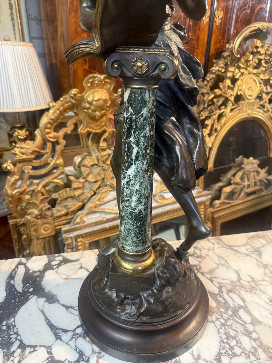 Bronze Sculpture Depicting The Guest Book Signed By Mathurin Moreau (1822–1912)-photo-4