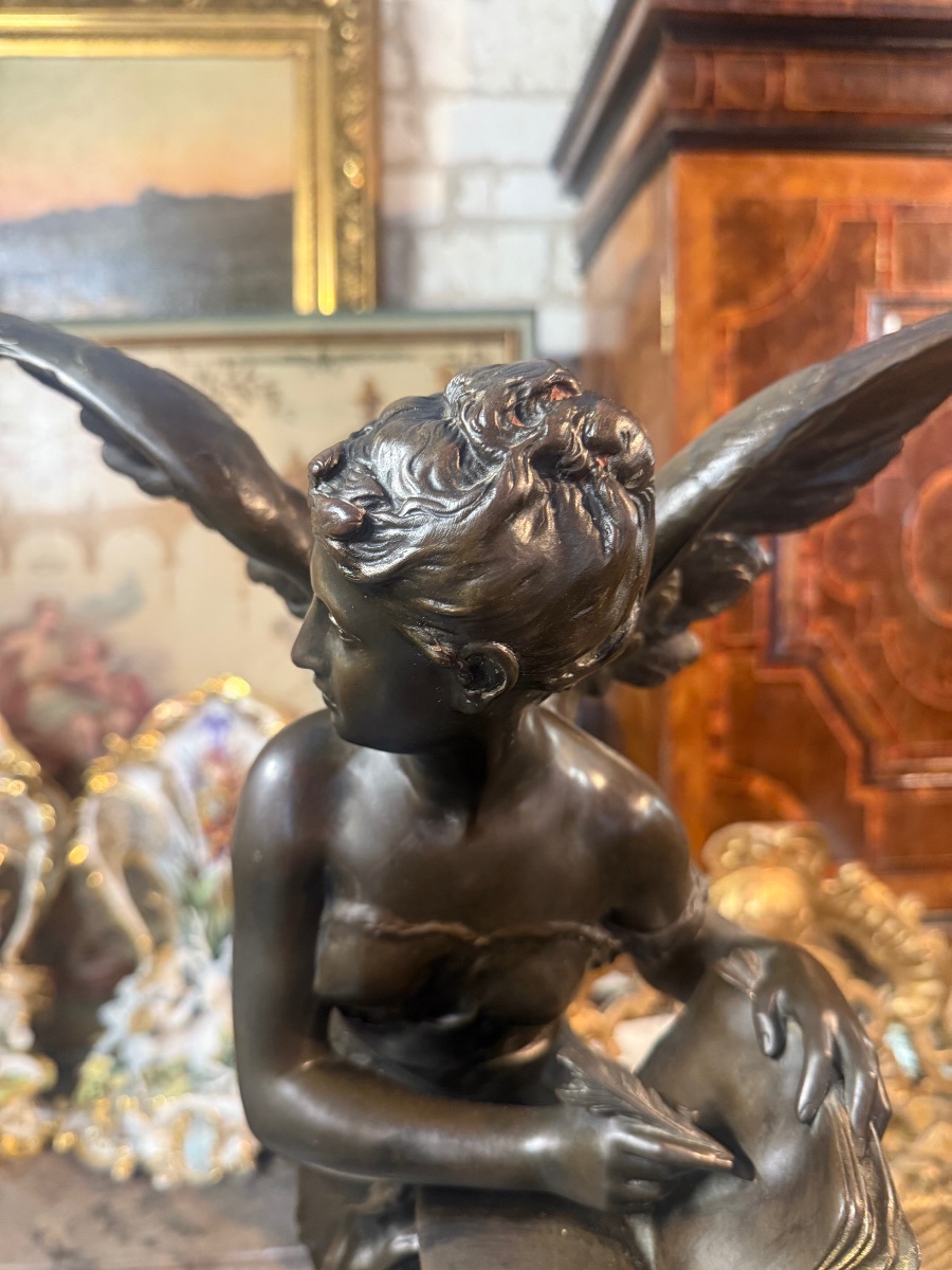 Bronze Sculpture Depicting The Guest Book Signed By Mathurin Moreau (1822–1912)-photo-6