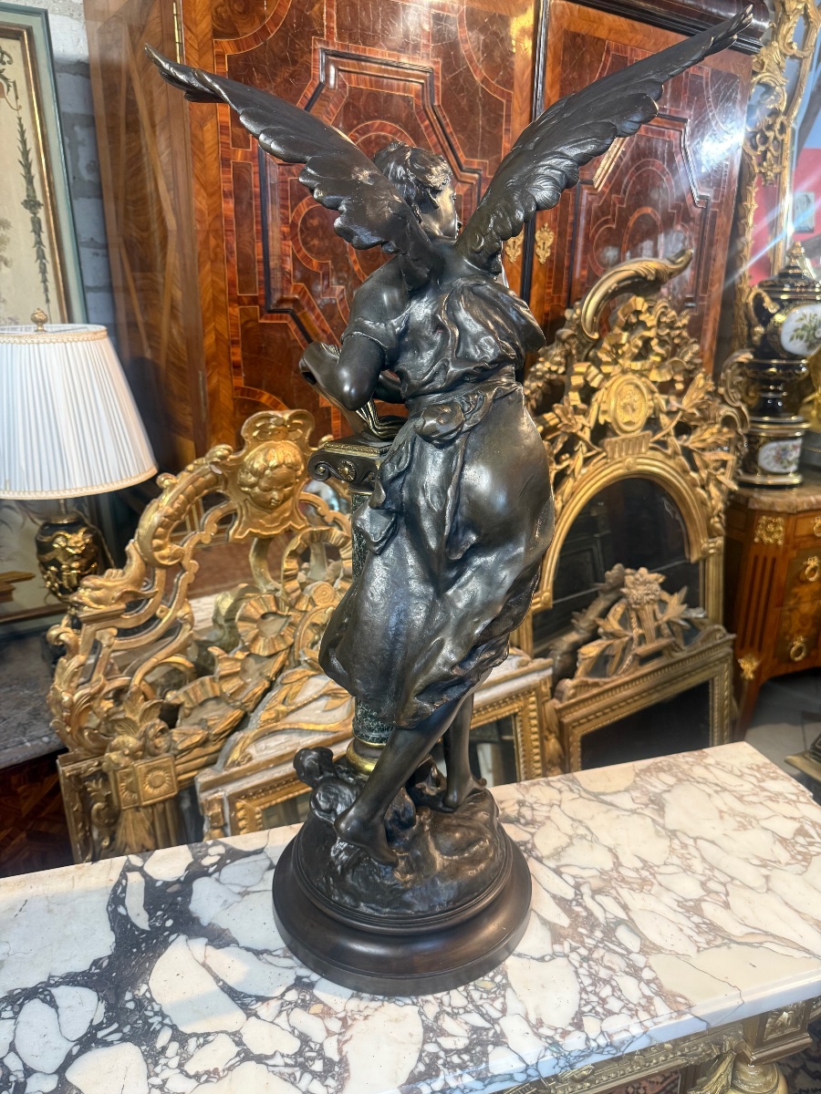 Bronze Sculpture Depicting The Guest Book Signed By Mathurin Moreau (1822–1912)-photo-7