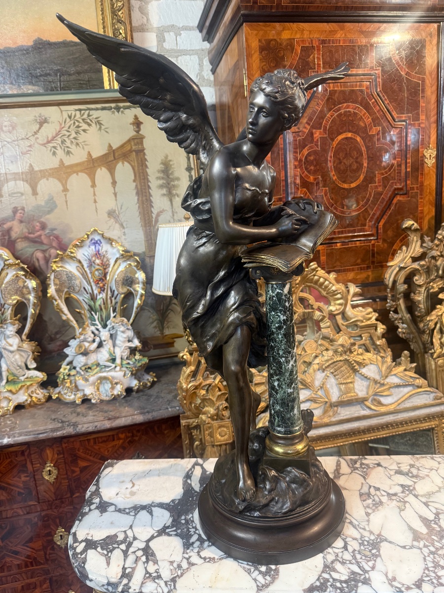 Bronze Sculpture Depicting The Guest Book Signed By Mathurin Moreau (1822–1912)-photo-8