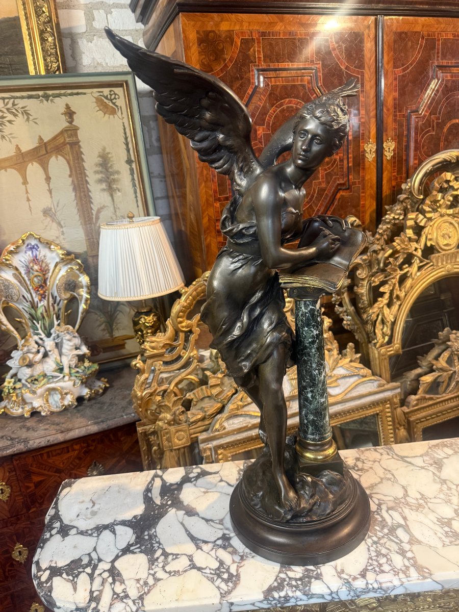 Bronze Sculpture Depicting The Guest Book Signed By Mathurin Moreau (1822–1912)