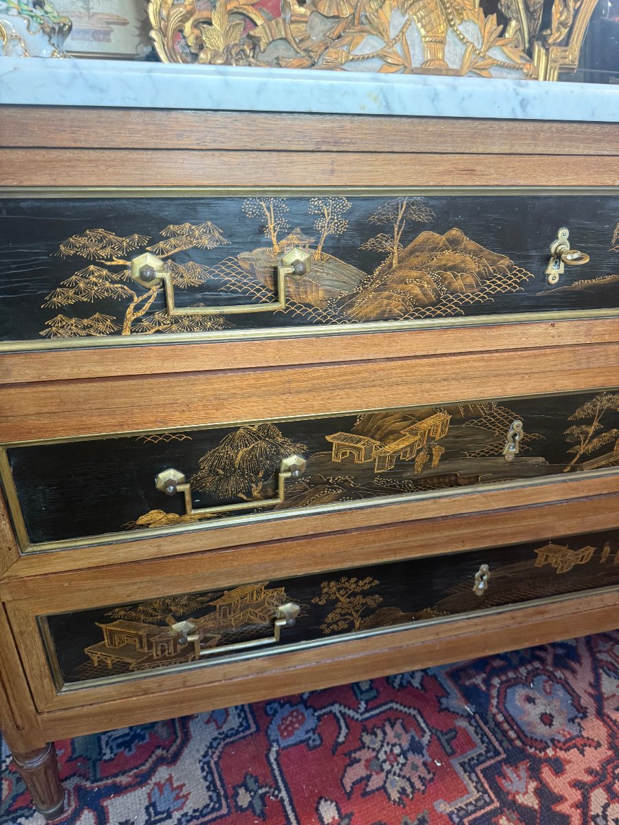 Louis XVI-style Chest Of Drawers Attributed To The Jansen House-photo-4