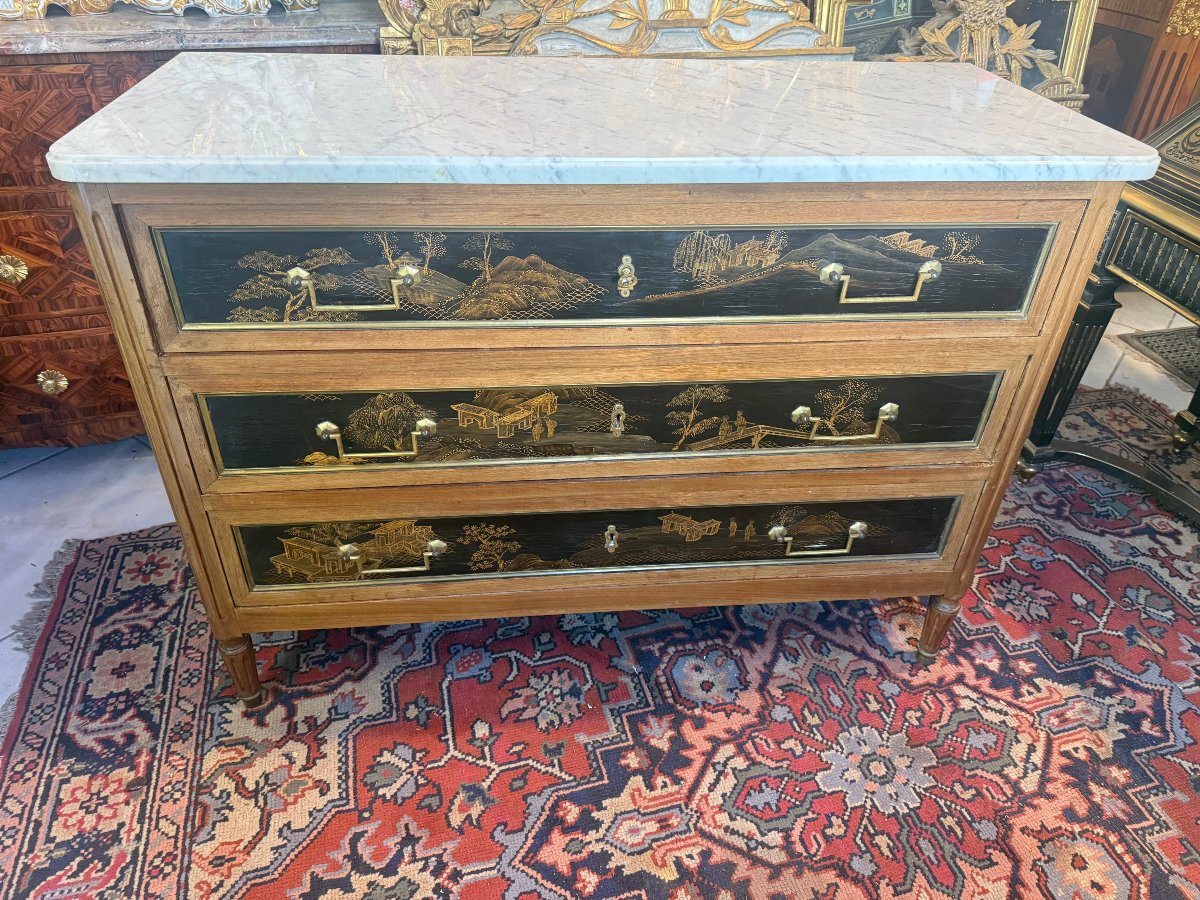 Louis XVI-style Chest Of Drawers Attributed To The Jansen House