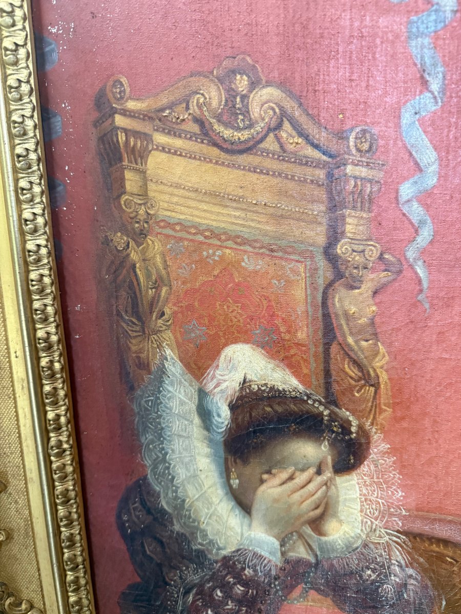 TABLEAU représentant la mort d’Elisabeth Reine d’Angleterre en 1603 d'aprés DELAROCHE-photo-4
