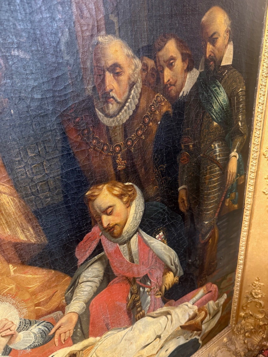 TABLEAU représentant la mort d’Elisabeth Reine d’Angleterre en 1603 d'aprés DELAROCHE-photo-6
