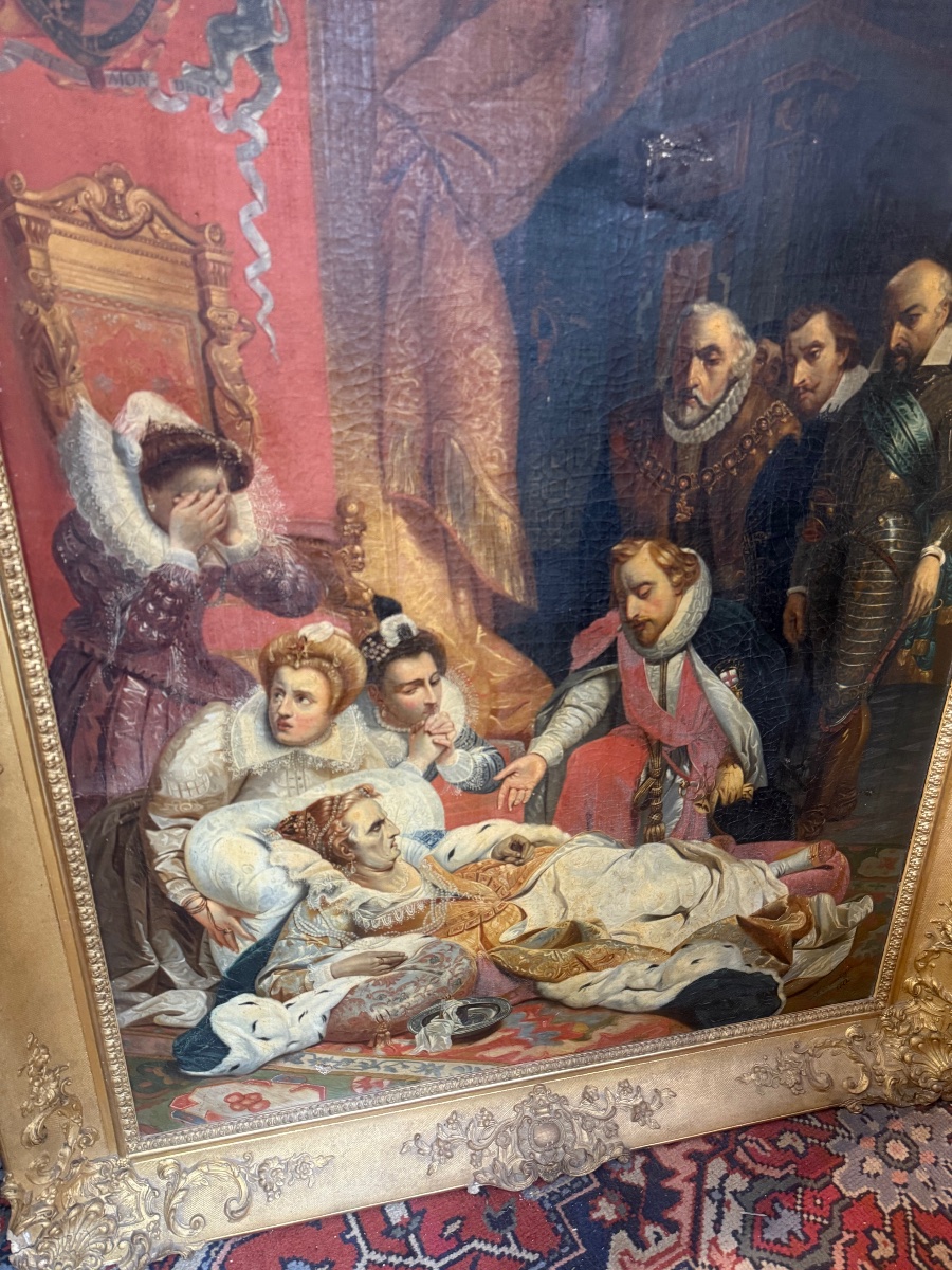 TABLEAU représentant la mort d’Elisabeth Reine d’Angleterre en 1603 d'aprés DELAROCHE-photo-8