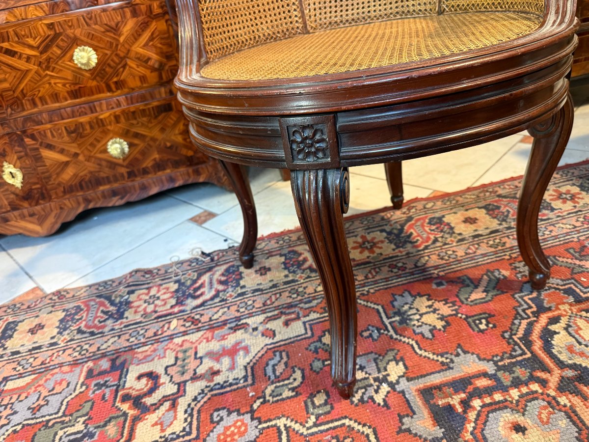 FAUTEUIL DE BUREAU TOURNANT STYLE LOUIS XVI-photo-1