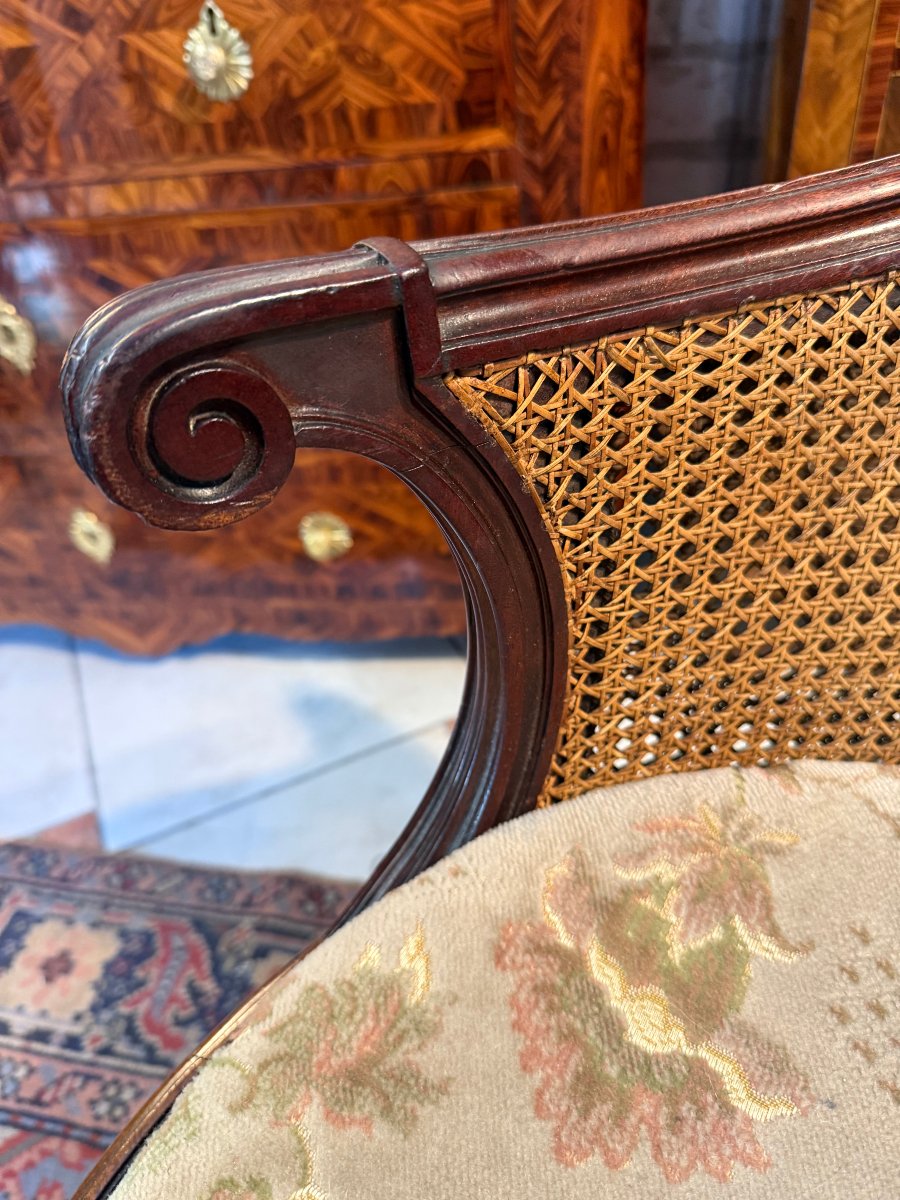 FAUTEUIL DE BUREAU TOURNANT STYLE LOUIS XVI-photo-3