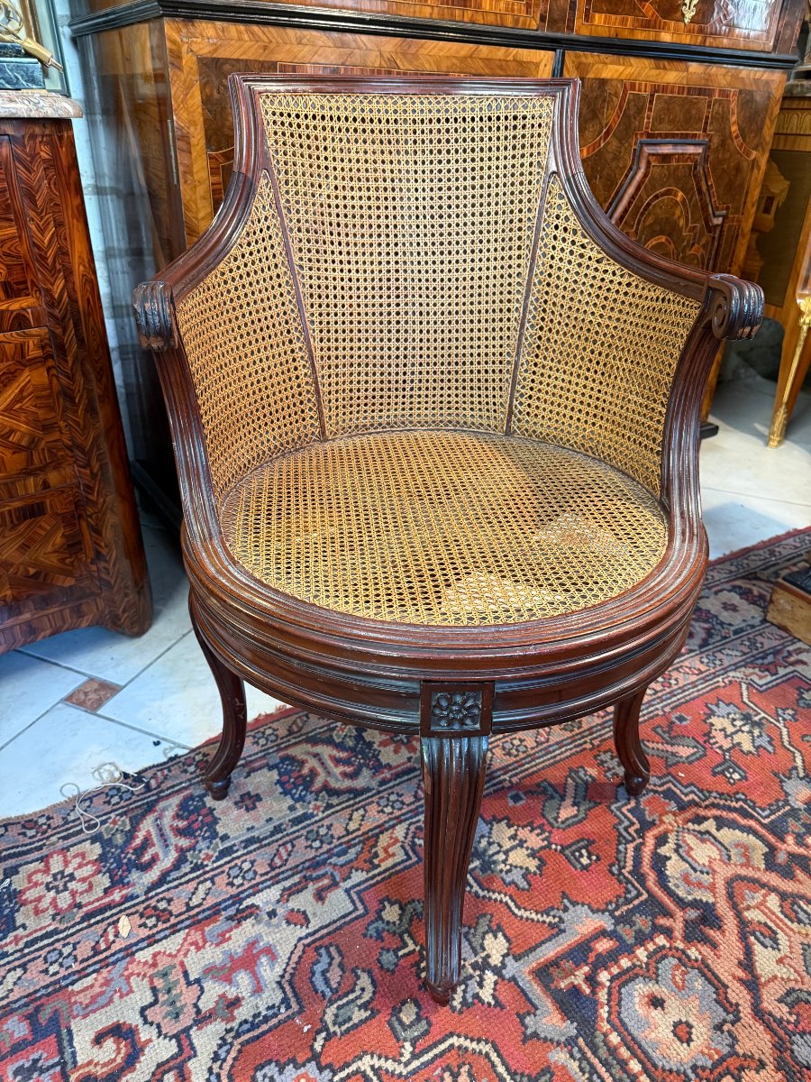 FAUTEUIL DE BUREAU TOURNANT STYLE LOUIS XVI
