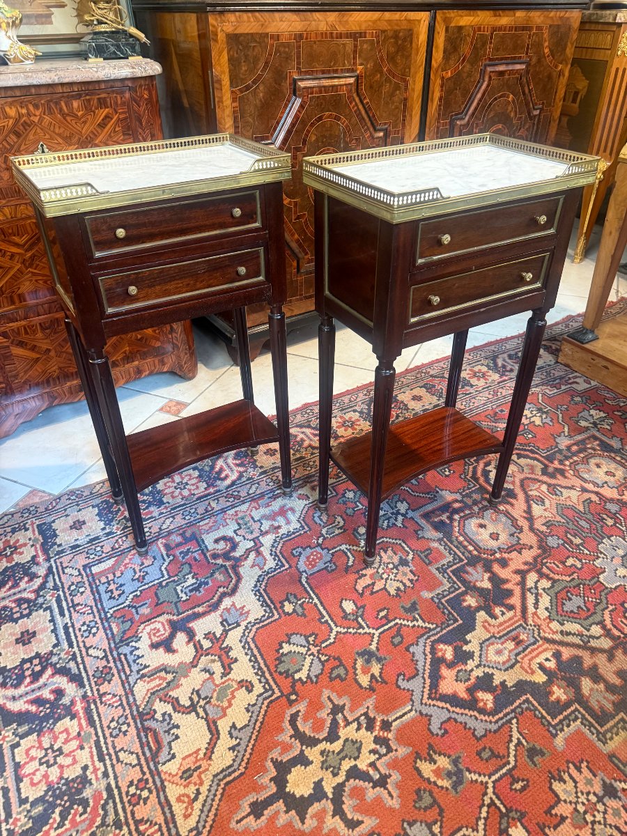 PAIRE DE CHEVETS DE STYLE LOUIS XVI-photo-6