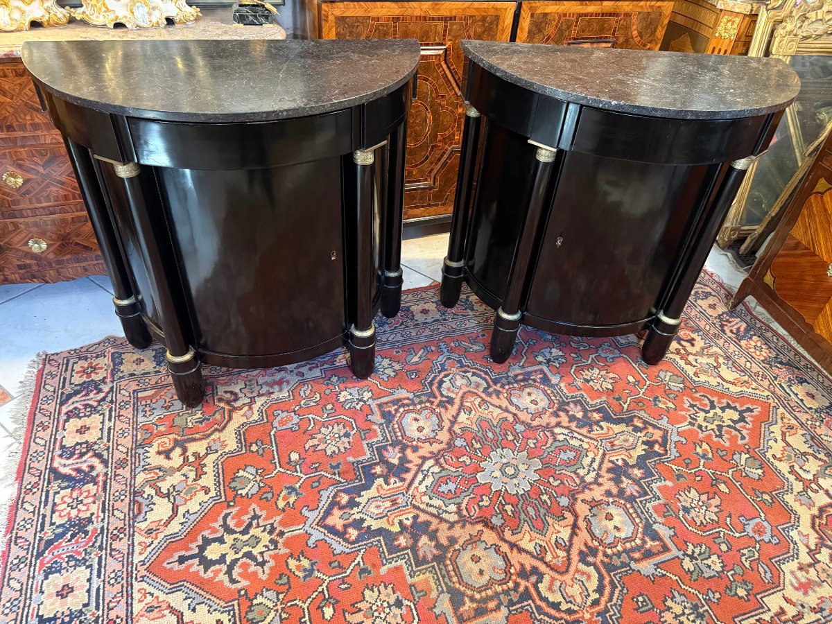 Pair Of Half-sideboards—one From The Empire Period-photo-2