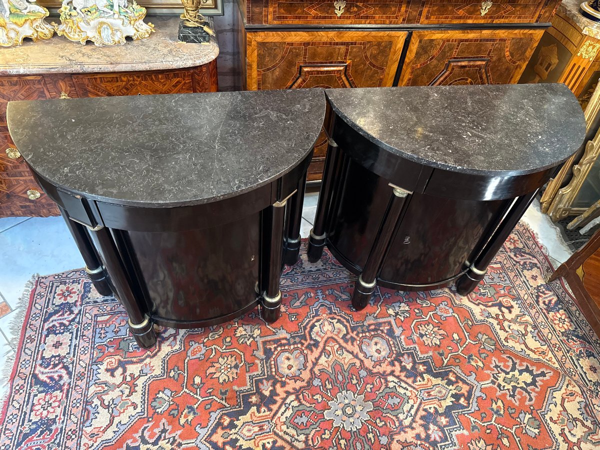 Pair Of Half-sideboards—one From The Empire Period-photo-4