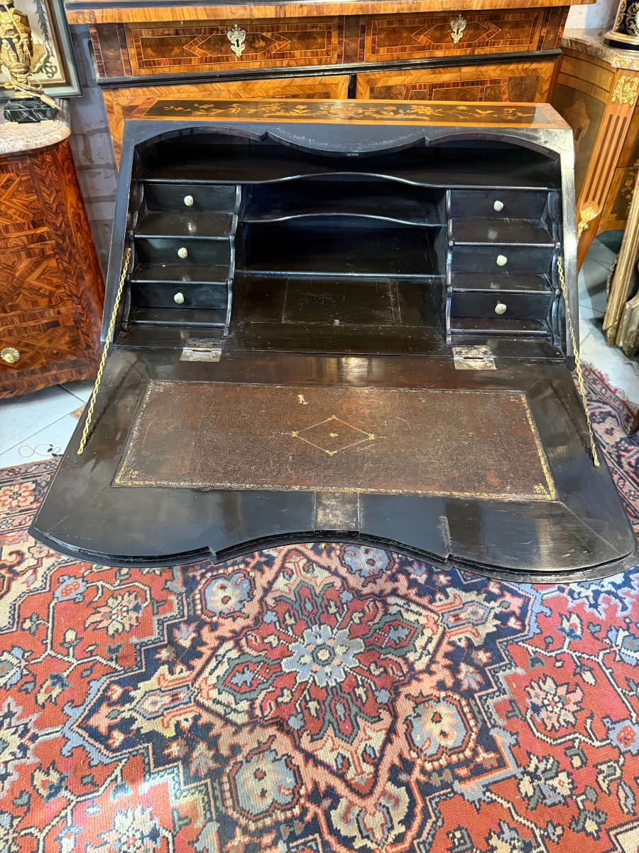 Louis XV-style Inlaid Sloping-top Desk - Napoleon III -photo-1