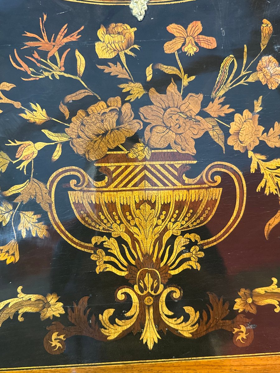 Louis XV-style Inlaid Sloping-top Desk - Napoleon III -photo-4