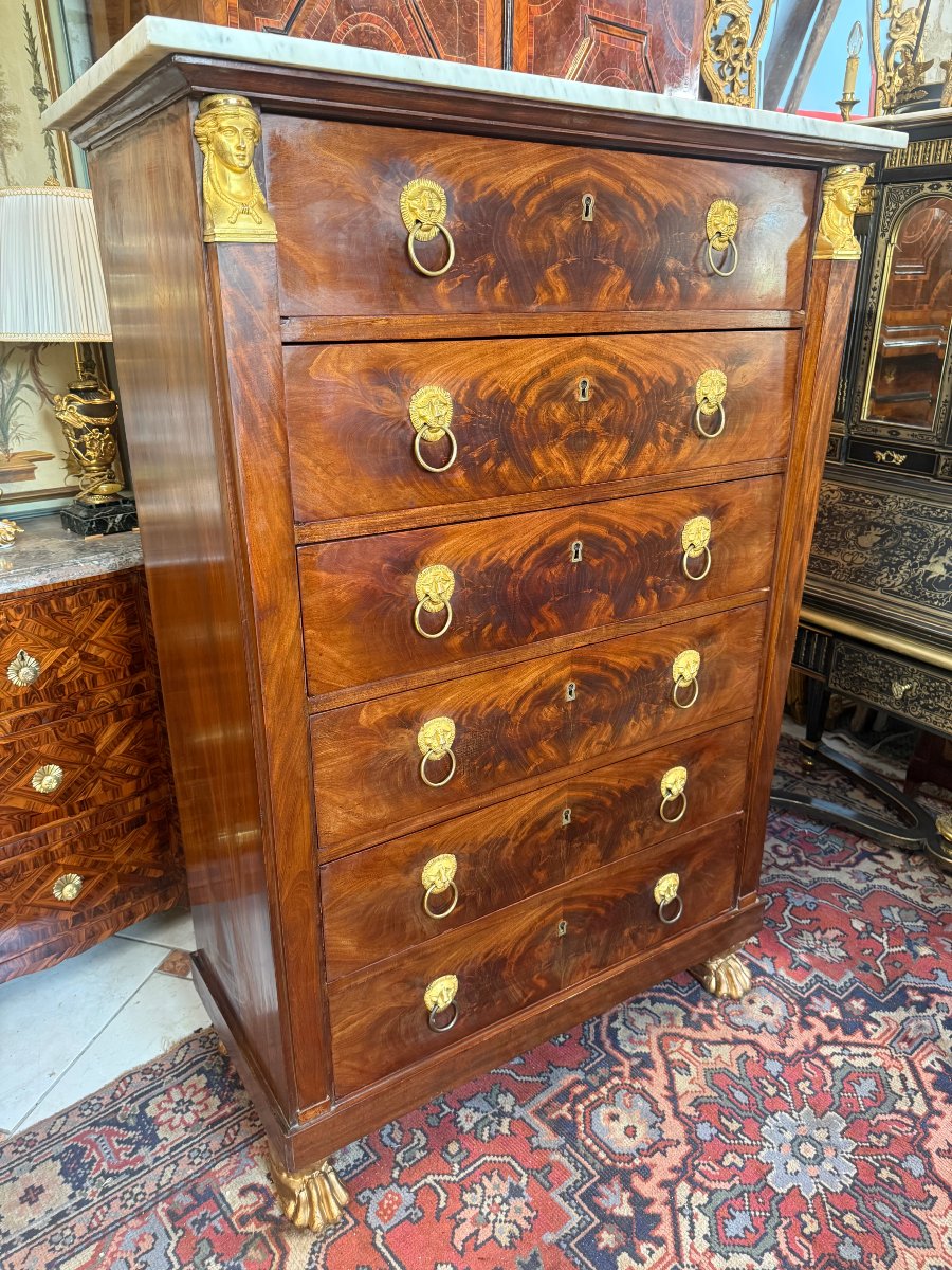 CHIFFONNIER D EPOQUE EMPIRE – RETOUR D’EGYPTE-photo-2