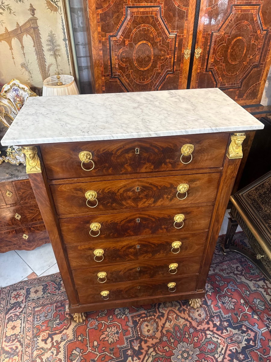 CHIFFONNIER D EPOQUE EMPIRE – RETOUR D’EGYPTE-photo-6