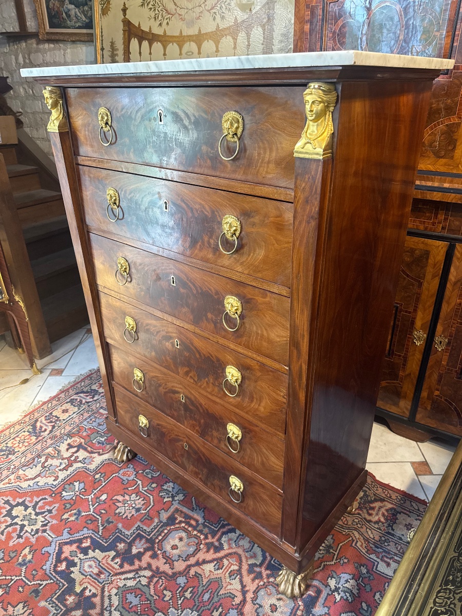 CHIFFONNIER D EPOQUE EMPIRE – RETOUR D’EGYPTE-photo-8