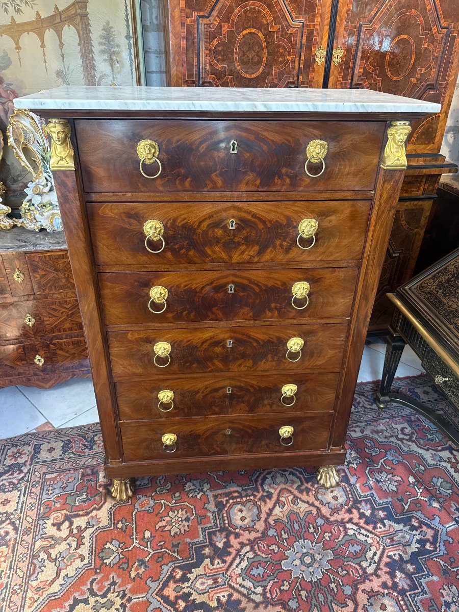 CHIFFONNIER D EPOQUE EMPIRE – RETOUR D’EGYPTE