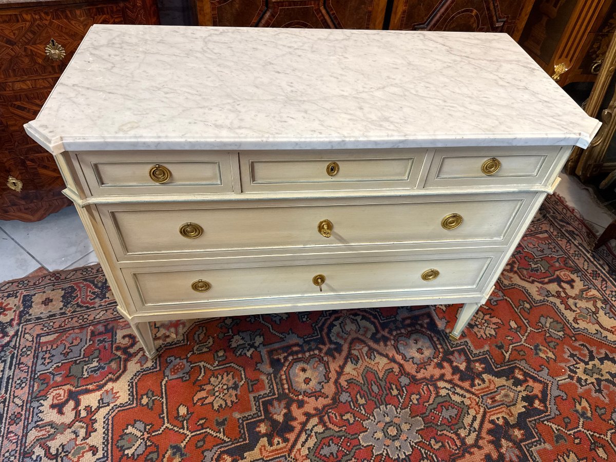 Louis XVI-style Chest Of Drawers Made Of Reclaimed Wood-photo-2