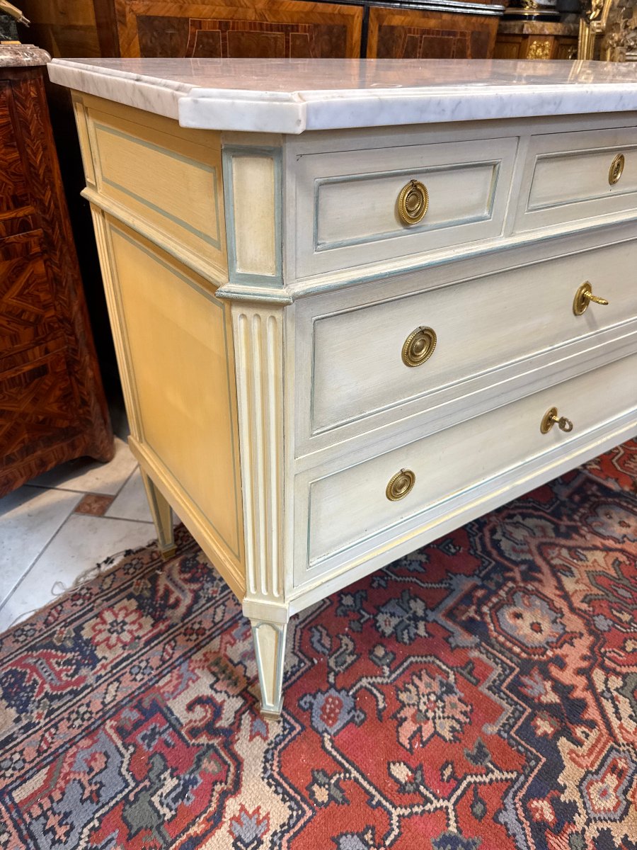 Louis XVI-style Chest Of Drawers Made Of Reclaimed Wood-photo-3