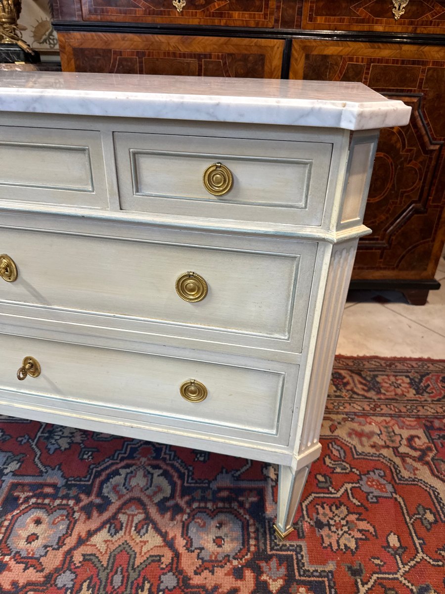 Louis XVI-style Chest Of Drawers Made Of Reclaimed Wood-photo-4
