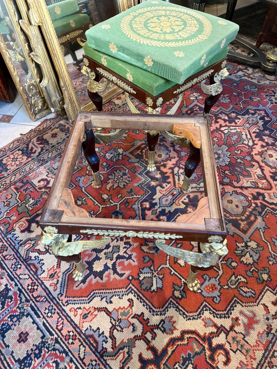 Pair Of Empire-style Stools With Winged Lions-photo-2