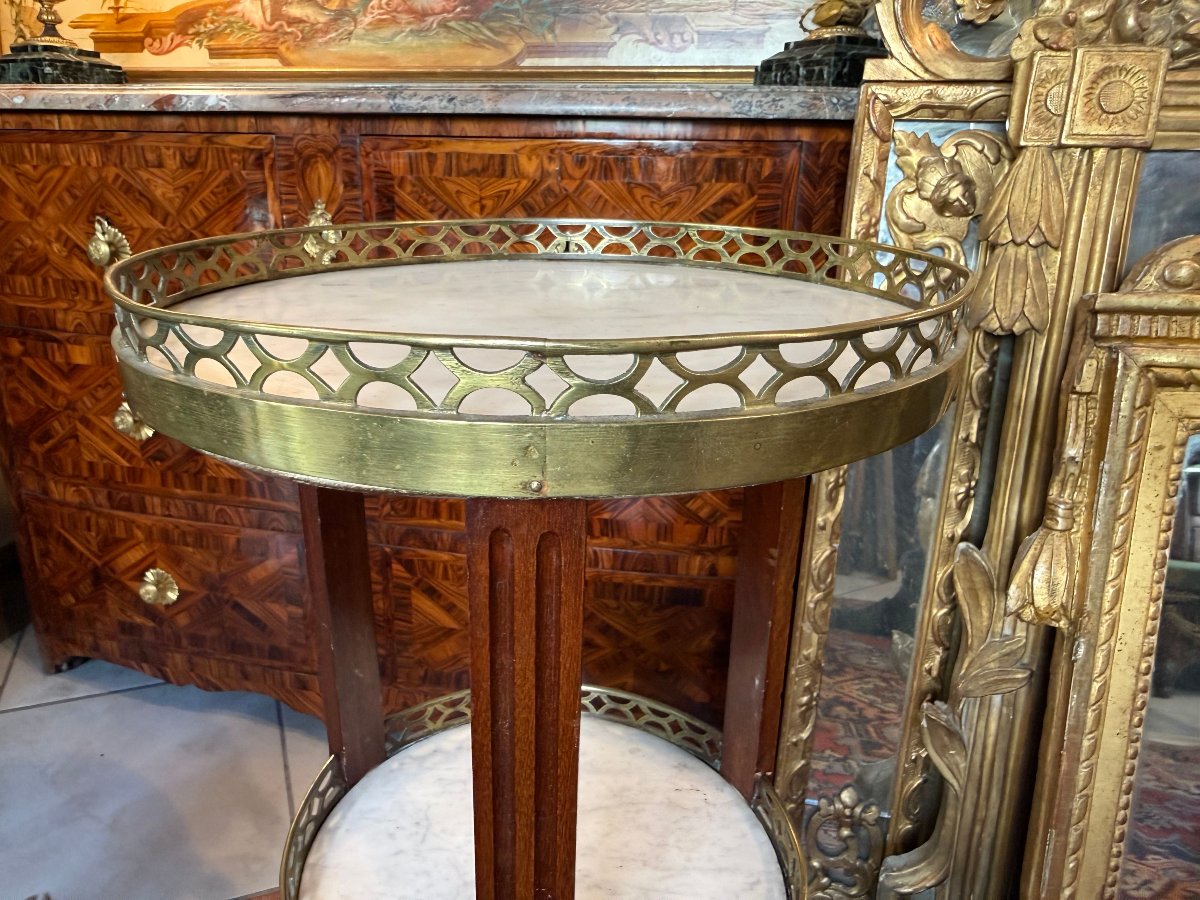 PAIRE DE GUERIDONS OU DESSERTE A TROIS PLATEAUX DE STYLE LOUIS XVI-photo-4