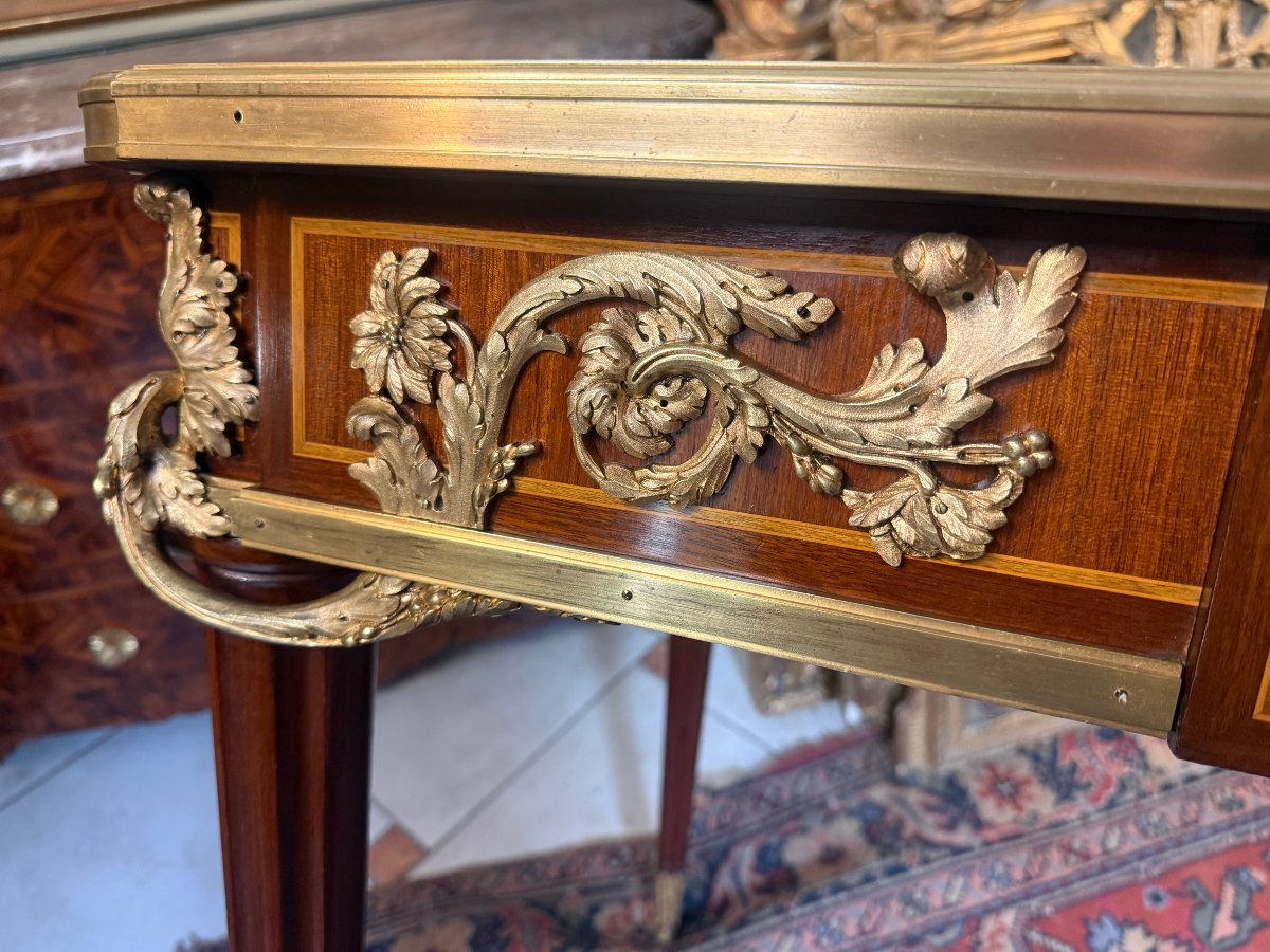 BUREAU PLAT DE STYLE LOUIS XVI – NAPOLEON III – D’APRES UN MODELE DE Jean- Henri RIESNER-photo-1