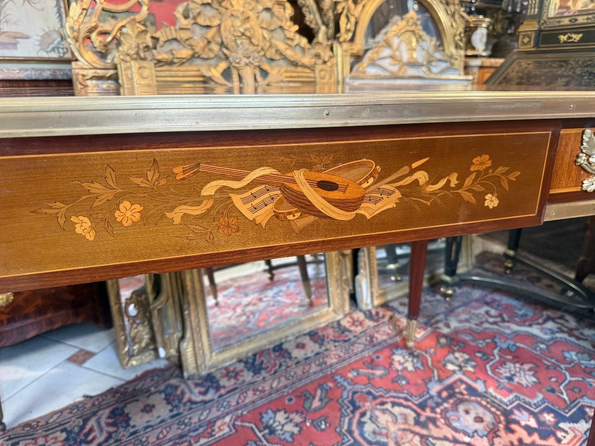 BUREAU PLAT DE STYLE LOUIS XVI – NAPOLEON III – D’APRES UN MODELE DE Jean- Henri RIESNER-photo-3