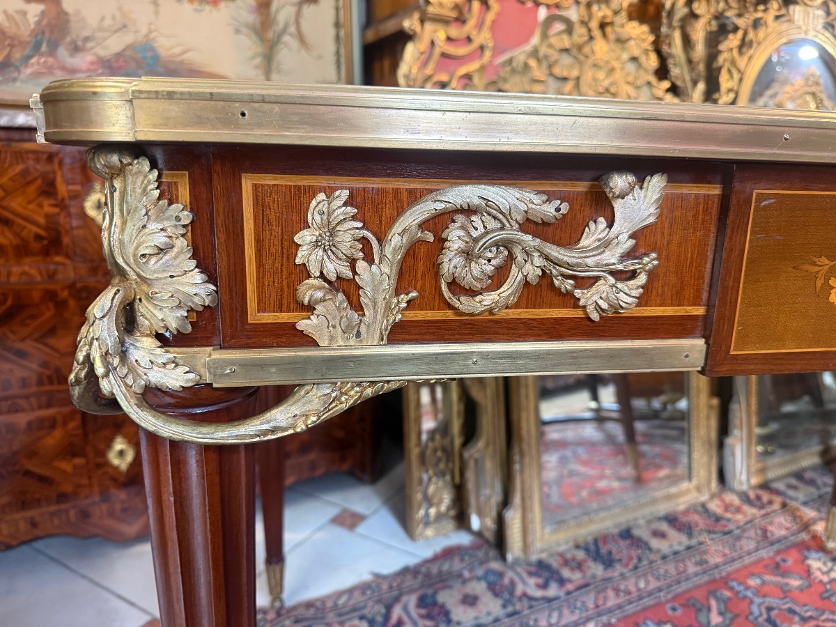 BUREAU PLAT DE STYLE LOUIS XVI – NAPOLEON III – D’APRES UN MODELE DE Jean- Henri RIESNER-photo-6