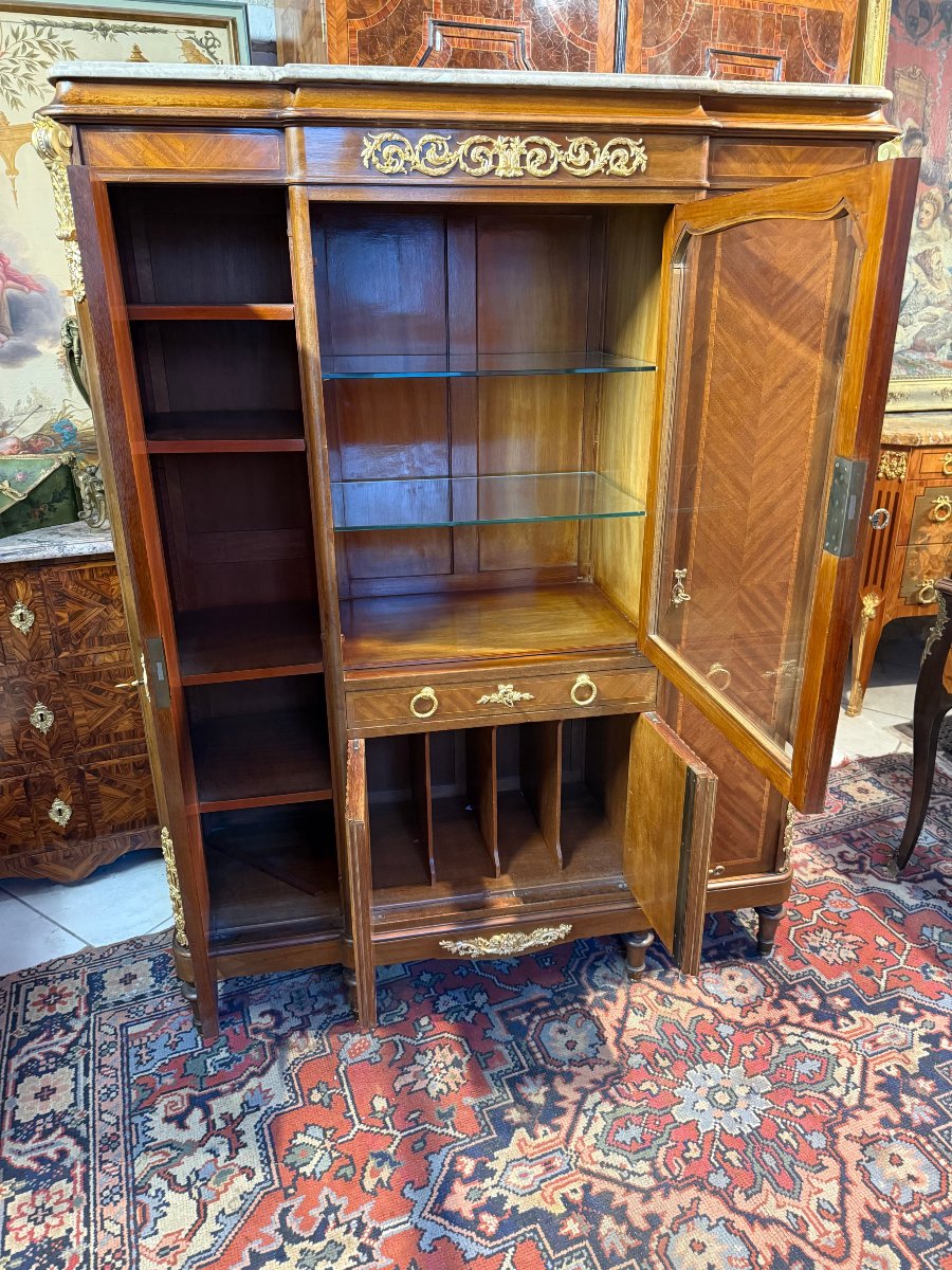 BIBLIOTHEQUE-VITRINE DE STYLE LOUIS XVI -photo-2