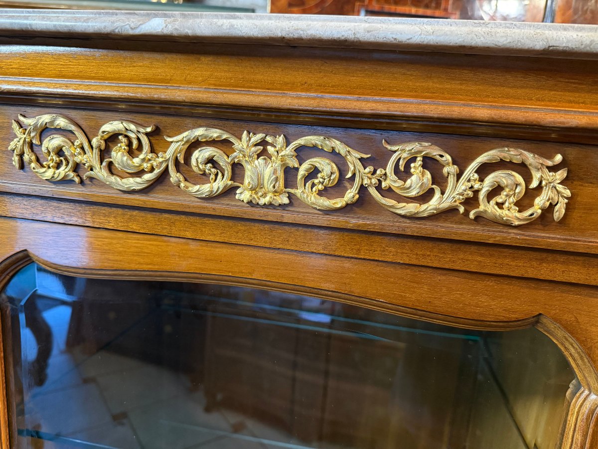 BIBLIOTHEQUE-VITRINE DE STYLE LOUIS XVI -photo-3