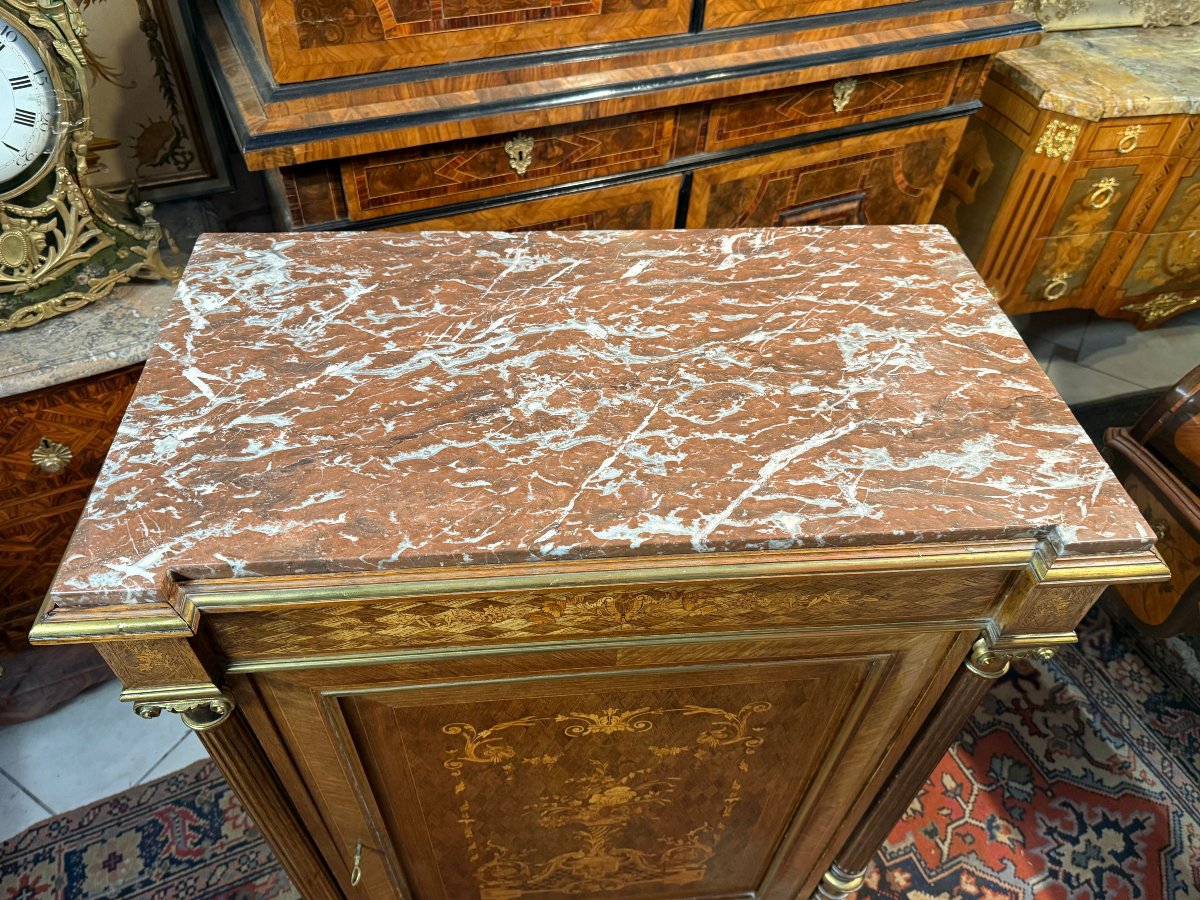Louis XVI-style Marquetry Side Table - Napoleon III-photo-2