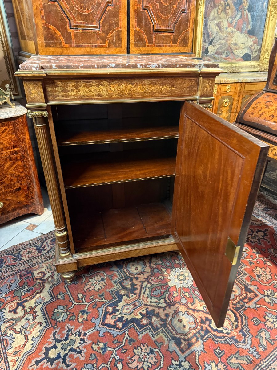Louis XVI-style Marquetry Side Table - Napoleon III-photo-3