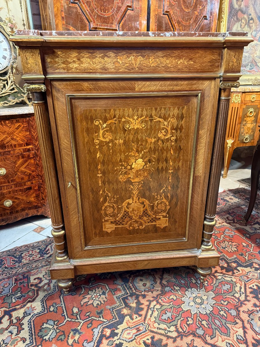 Louis XVI-style Marquetry Side Table - Napoleon III