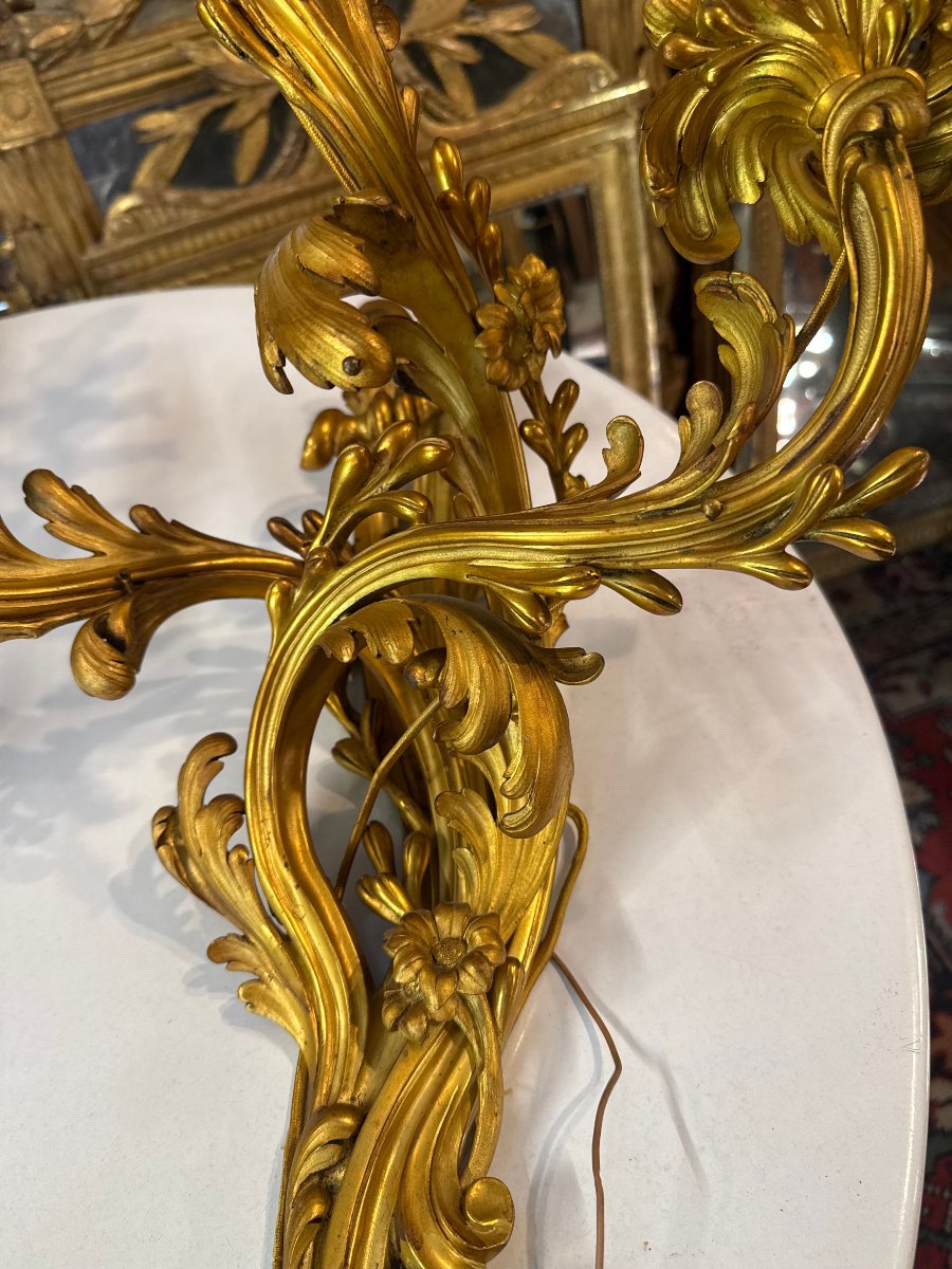 Pair Of Louis XV-style Wall Sconces-photo-4
