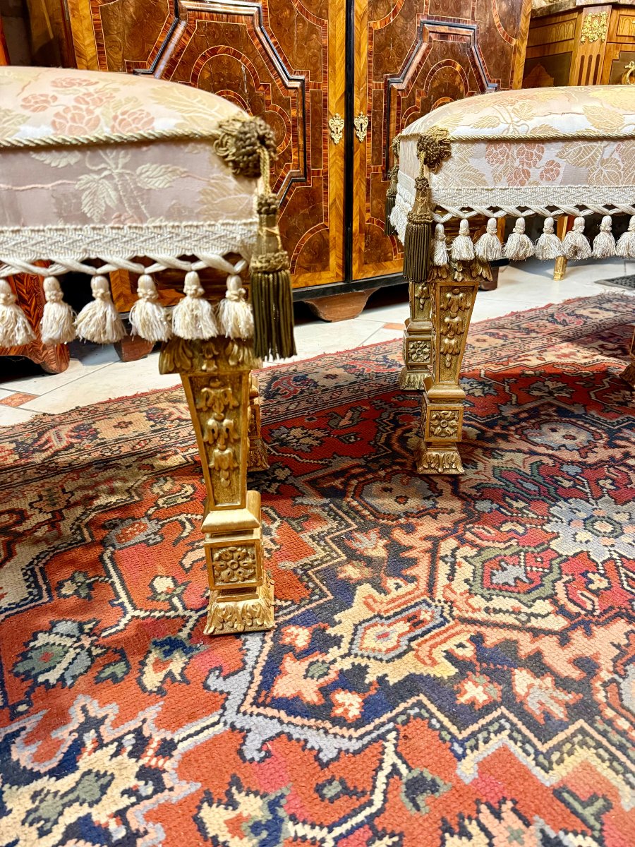 PAIRE DE TABOURETS DE STYLE LOUIS XIV-photo-4