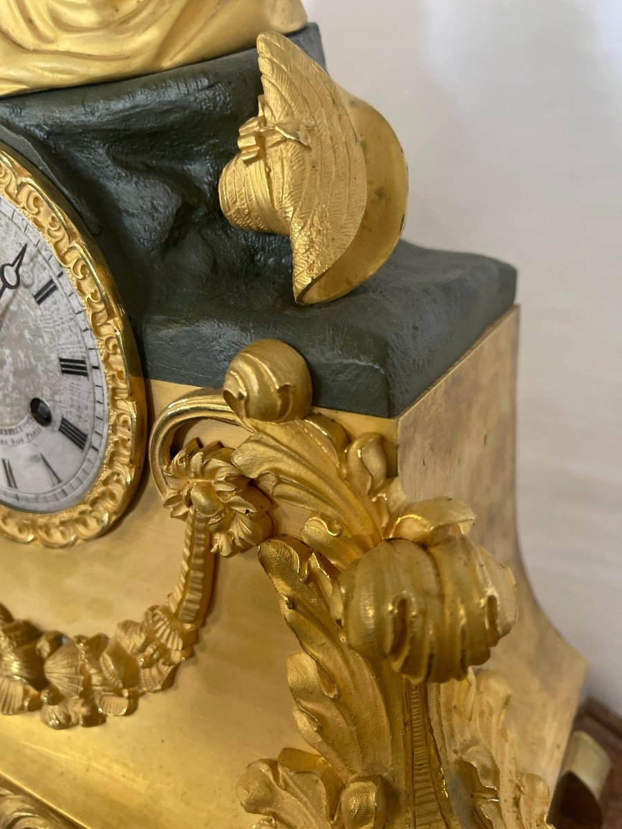 PENDULE CHARLES X SOUS GLOBE-photo-3