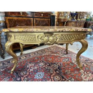 18th Century Golden Wood Console Table