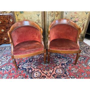 PAIRE DE FAUTEUILS GONDOLE EMPIRE