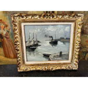 Painting - Oil On Wooden Panel Signed Fernand Herbo