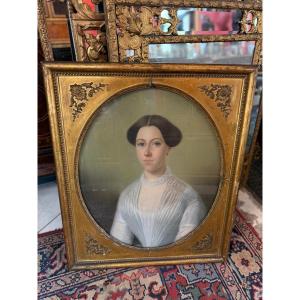 PASTEL PORTRAIT DE FEMME DU 19ème