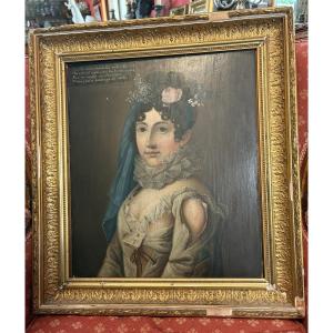 18th Century Painting, Portrait Of A Woman In A Torn Dress