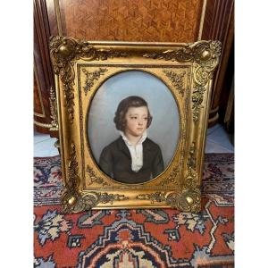 PASTEL DU 19ème REPRESENTANT UN JEUNE GARCON