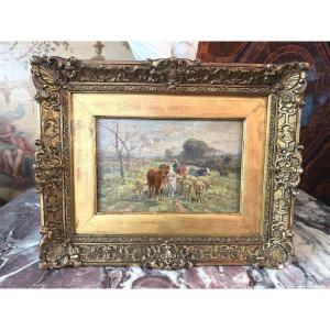 Oil Paintings On Panels By James Desvarreur Carpentier (1847-1937)