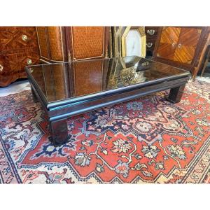 TABLE BASSE EN METAL NOIR DES ANNEES 1970