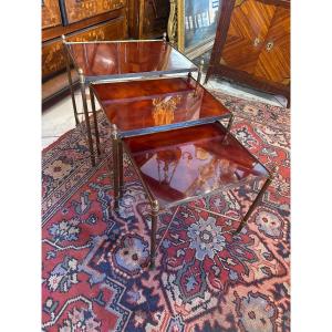  Serie De Trois Tables Gigogne d'Aprés La Maison Bagues