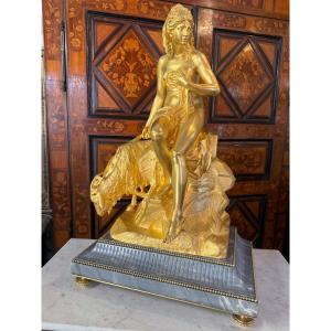 Bronze La Nymphe Et La Chevre Amalthee d'Apres Pierre Julien (1731-1804)