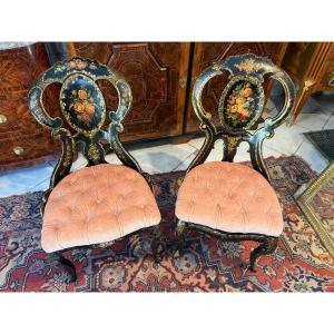 Pair Of Napoleon III Period Gondola Chairs