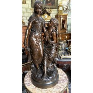 BRONZE « LES FILLES DU PRINTEMPS » Hippolyte François MOREAU (1832-1927)